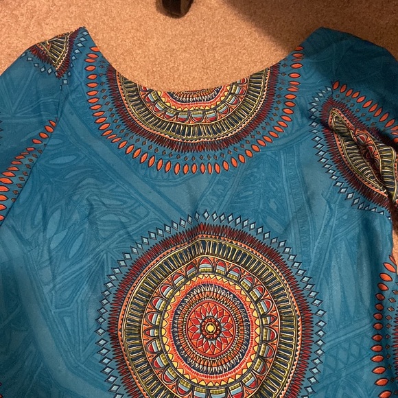Pink Owl Boho 3/4 Sleeve with Deep V Back Size Small - Picture 2 of 6